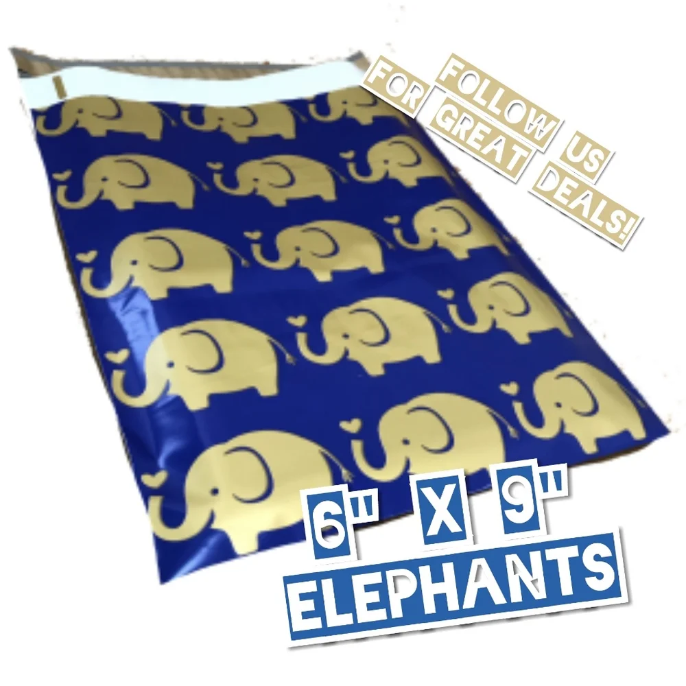100 Elephants 6x9 Poly Mailers